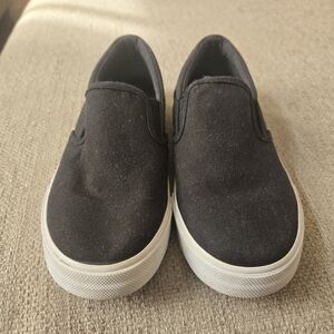 Boys slip on casual black shoes
